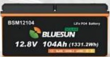 Літій-залізо-фосфатні акумулятори LiFePO4 12V 104AH BLUESUN